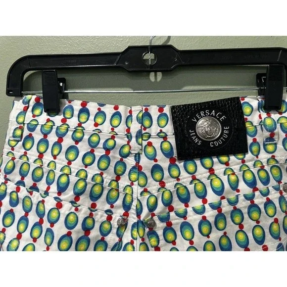 Vtg 90’s Versace Pants Colorful Olive Novelty Disco Atomic Art To Wear S…​ - Picture 6 of 16